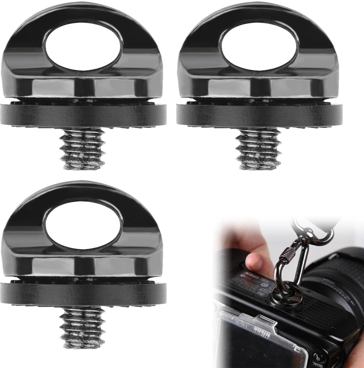 Dailygoody - Camera Adapter - Snelbevestigingsschroeven - Hoogwaardig metaal - 3 Stuks - Statiefschroef 1/4 inch - Duurzaam en gebruiksvriendelijk - G