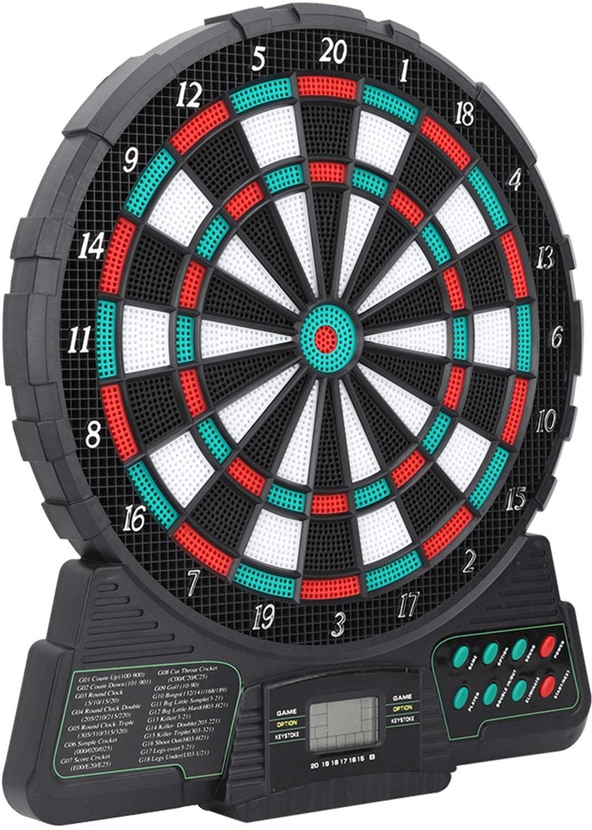 Dailygoody - Elektronisch dartbord - digitaal dartbord - ideaal voor feesten en spelletjes - 31 x 31 cm - 18 spellen - geschikt voor 8 spelers -