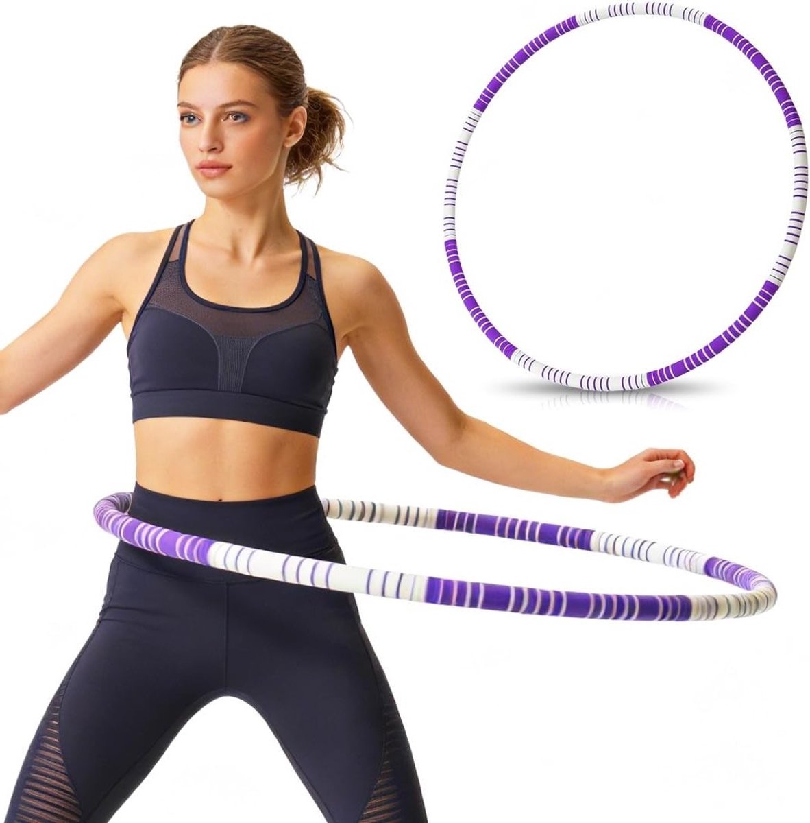 Hula Hoop voor Volwassenen, 1.1 kg, 93 cm Diameter, Gewichtsverlies, Fitness, Beginners en Gevorderden, 8 Segmenten, Verwijderbare Hula Hoop voor Thuisgebruik