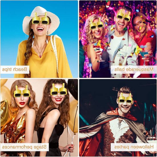 Creatieve handvormige zonnebrillen voor volwassenen en kinderen - grappige feestaccessoires voor carnaval, nieuwjaar en Halloween, ideaal voor selfies en evenementen van Merkloos — afbeelding 5