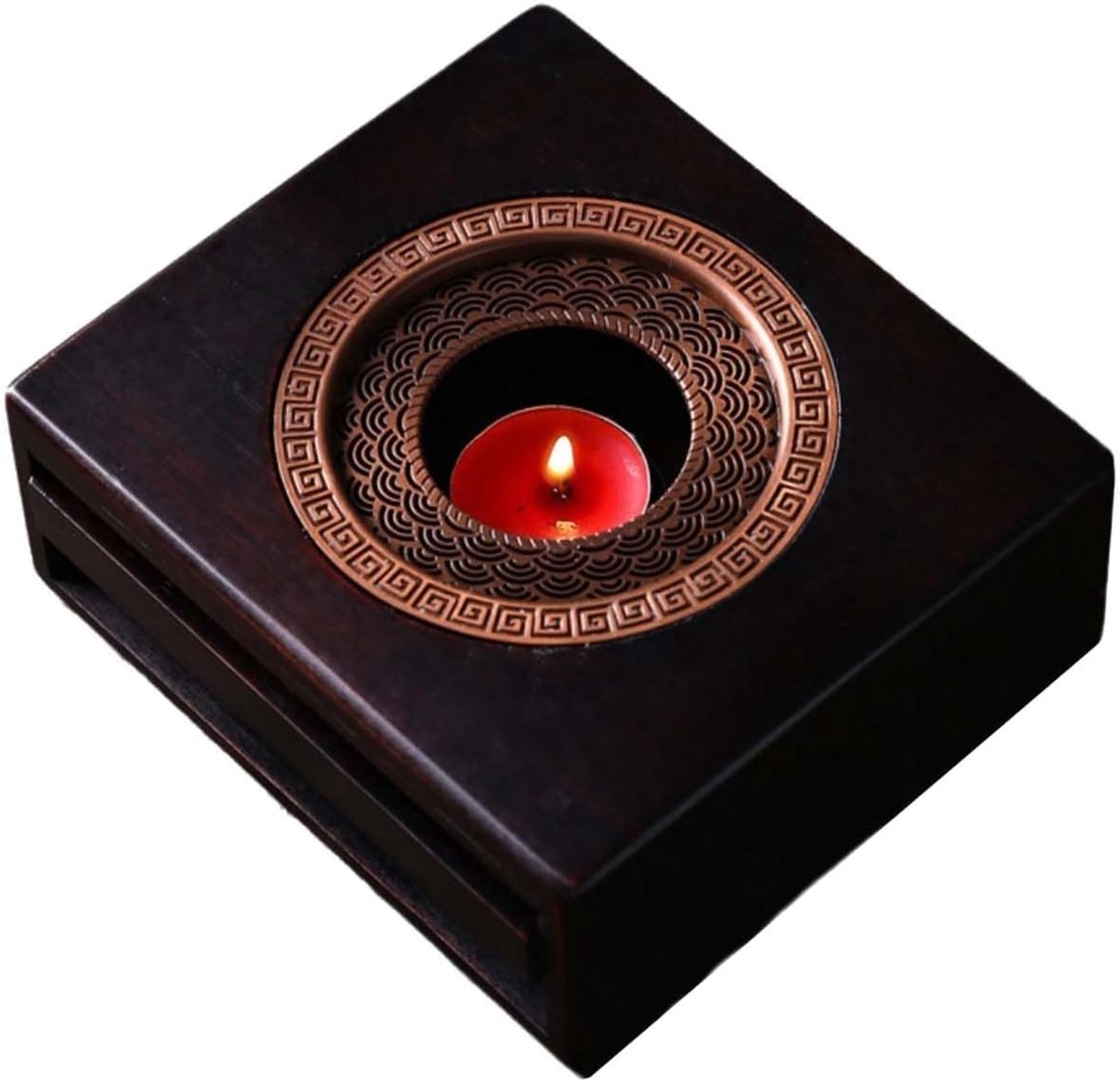Houten basis voor theepot met bamboe, koffie warmer en theewarmers, geschikt voor de meeste theepotten, 15 x 13 x 6 cm