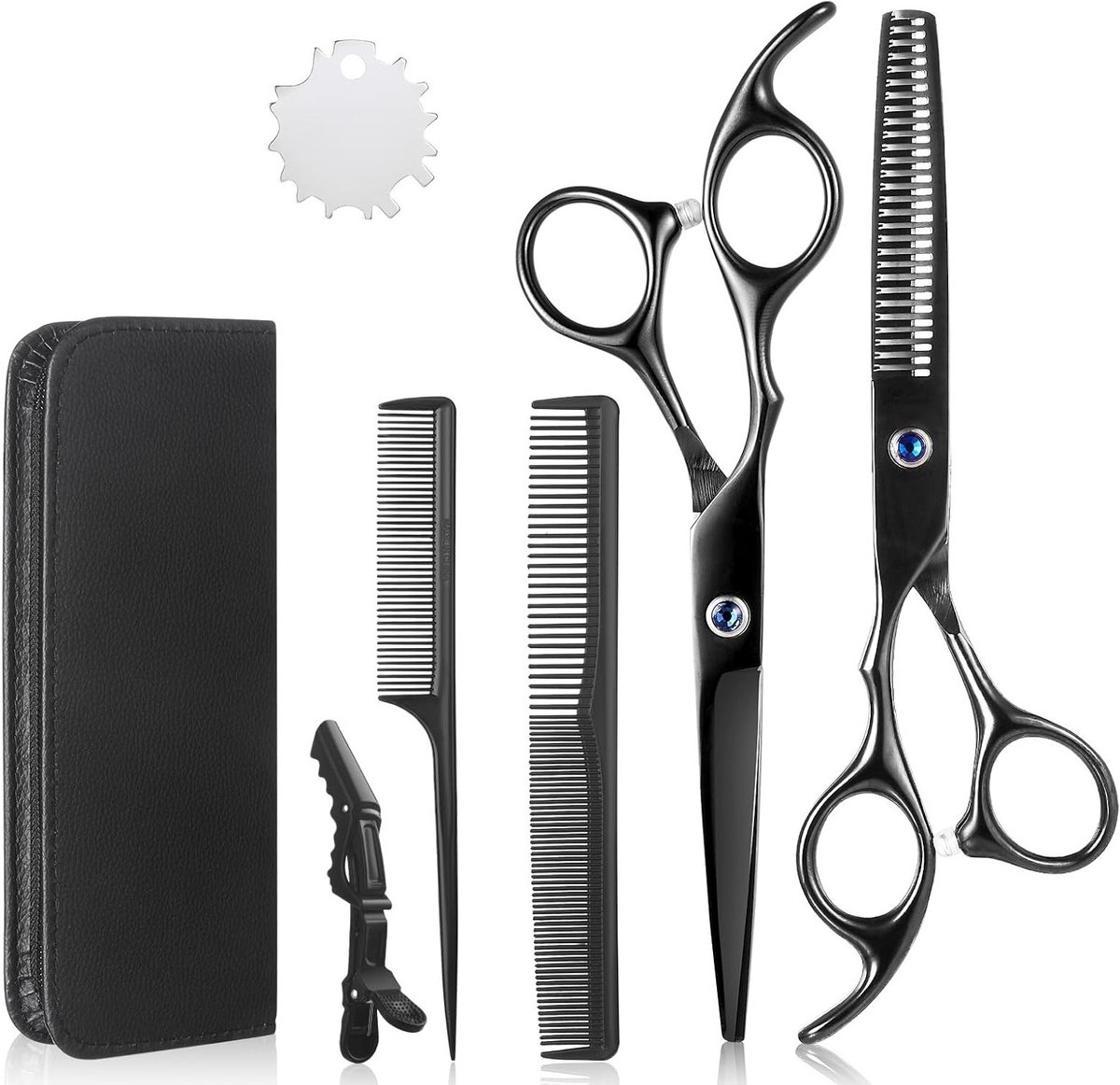 Professionele 4-in-1 Haarset met Rvs Scharen, Kam en Opbergdoos voor Knippen en Reduceren, Kleurvol en Duurzaam