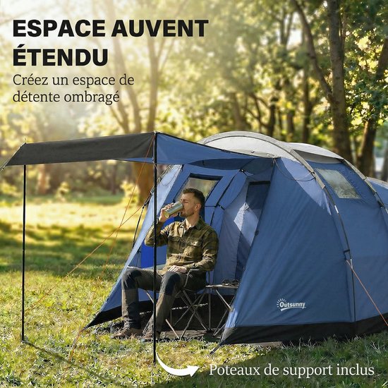Outsunny tunneltent - Polyester, glasvezelstokken - 460 x 260 x 190 cm - Donkerblauw van Outsunny — afbeelding 4