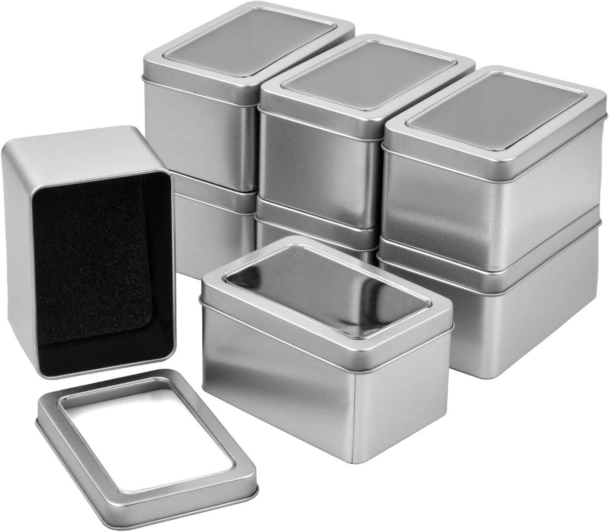 Kleine Opbergdoos met Deksel, Miniature Dozen voor Snoep, Cadeaus en Sieraden, Doorzichtig Venster, Handig en Compact (11 x 7.5 x 6 cm)