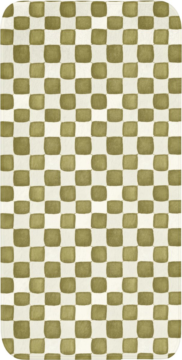 WC mat 60x120 cm - Antislip - Schaak - Patroon - Groen - Toiletmat - Vloermat - Douchemat