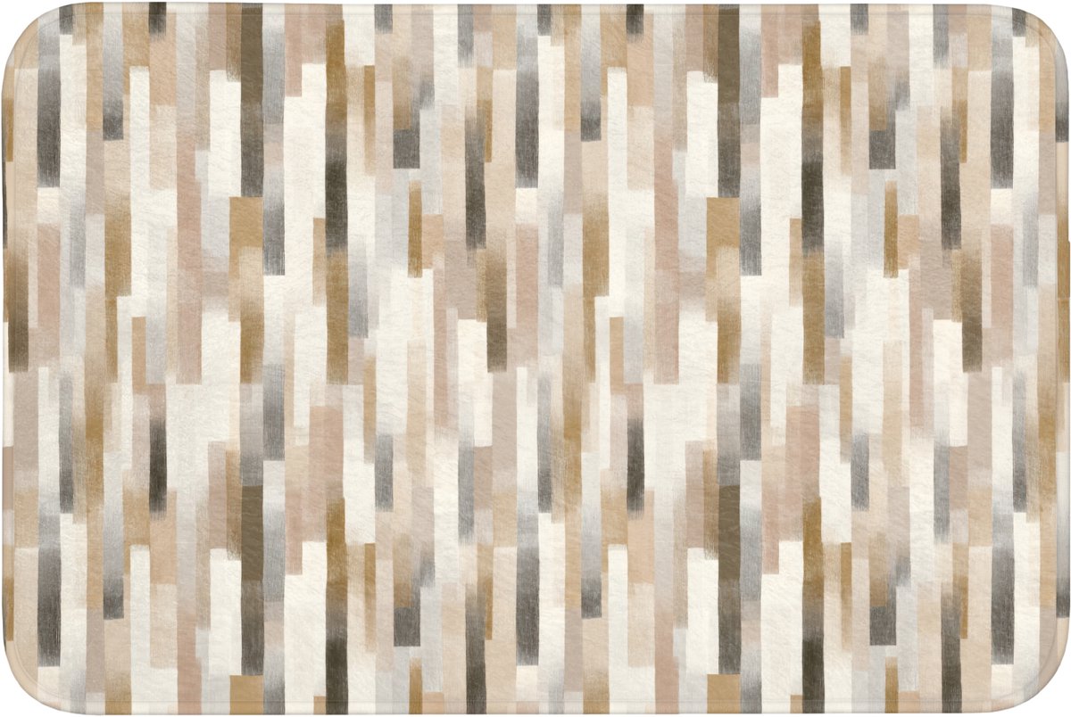 WC mat 90x60 cm - Antislip - Abstract - Patroon - Kwaststreken - Toiletmat - Vloermat - Douchemat - Toilet tapijt - Toiletmatten
