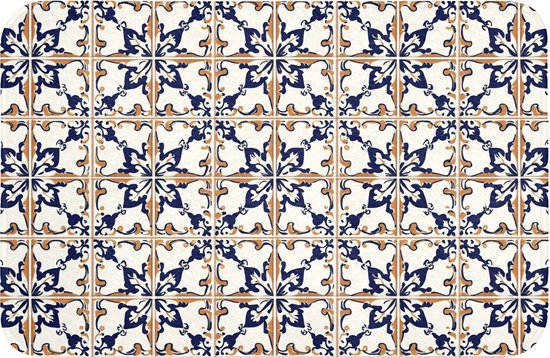 Badmat 60x40 cm - Antislip - Klassiek - Patroon - Kleurrijk - Badmatten voor badkamer - Badkamermat - Douchemat - Badkamer mat