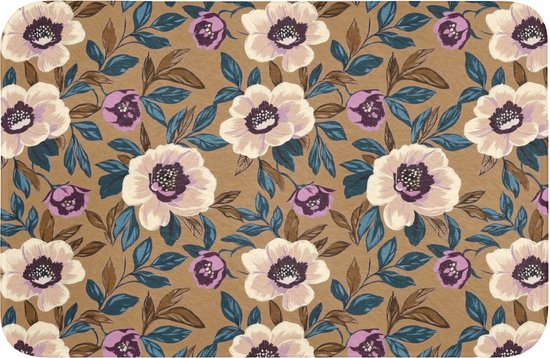 Badmat 60x40 cm - Antislip - Floraal - Stilleven - Kleurrijk - Badmatten voor badkamer - Badkamermat - Douchemat - Badkamer mat