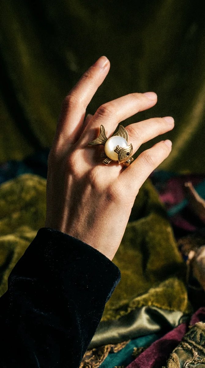 Dorvina Bronzen Sieraad Authentiek Maan Tasindan Vis Figuur Verstelbaar Vintage Dames Ring