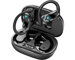 Bluetooth 5.3 sportoordopjes - 48 uur lang meeslepende bas in-ear hoofdtelefoon - met HD-microfoon - IP7 waterdichte draadloze oortelefoon - 500 mAh oplaadcase met hoge capaciteit - LED-display - ENC ruisonderdrukkende oordopjes voor hardlopers