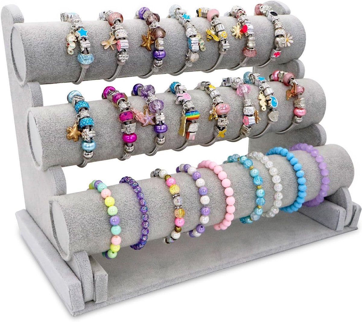 Elegante Velvet Sieraden Organizer voor Armbanden en Kettingen - Perfecte Opbergtoren voor Sieraden