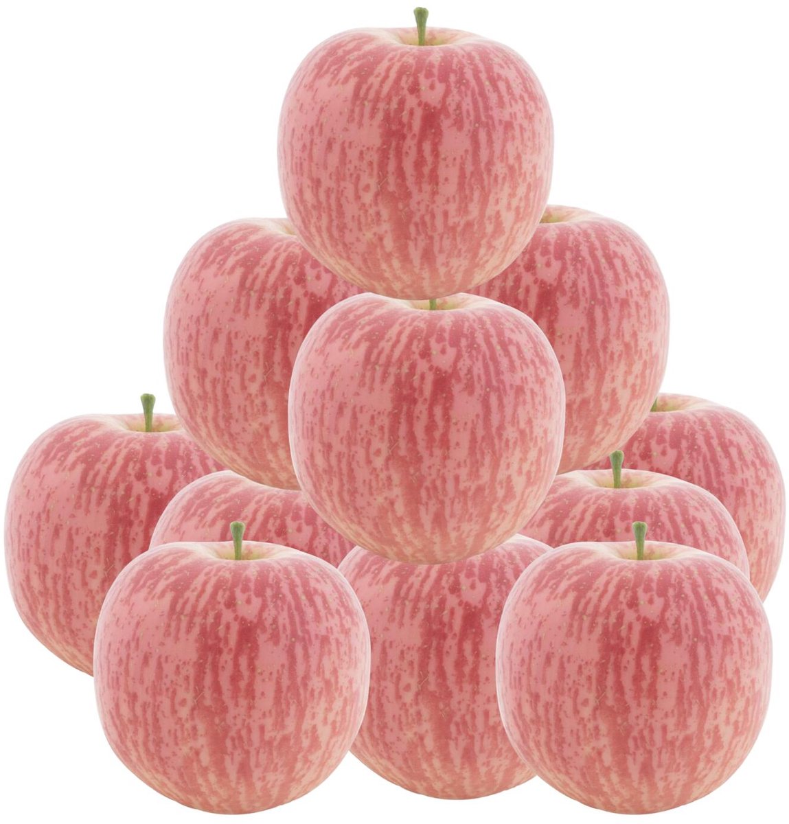 Bellatio Design Kunstfruit decofruit - appels - 12x stuks - ongeveer 9 cm - rood - blush Lichtrood