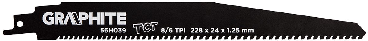 Graphite - Reciprozaagblad - 228mm - 8/6 TPI - Geschikt voor Diverse Materialen