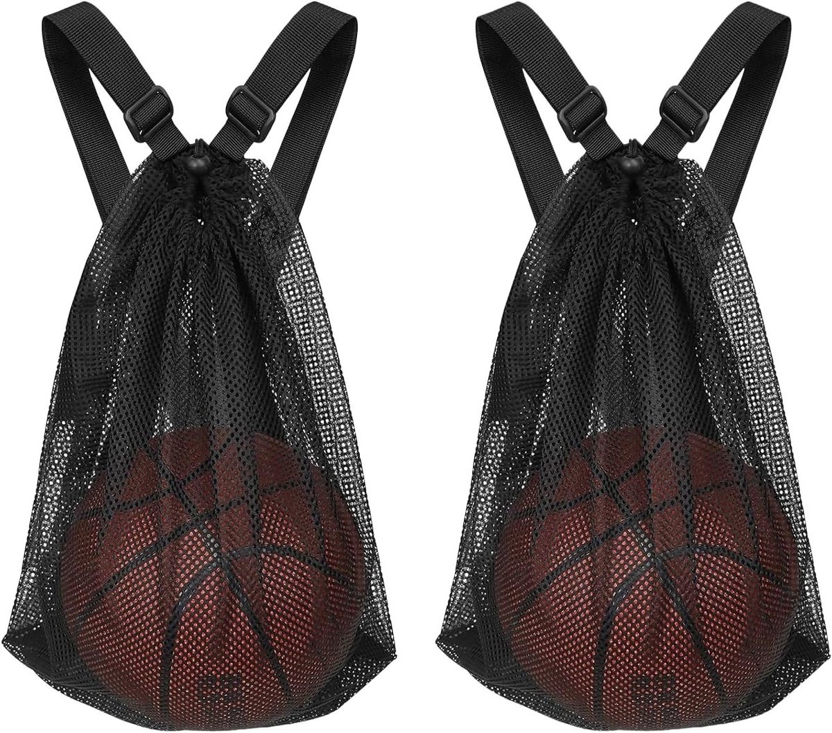 Voordelige Mesh Sporttas voor Voetballen - 2 Stuks - Ideaal voor Training en Opslag (50 x 38 cm)