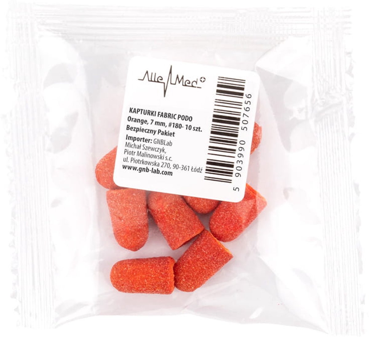 Allemed Fabric Podo - Pedicure Kapturki - 7 mm - Gradatie 180 - Oranje