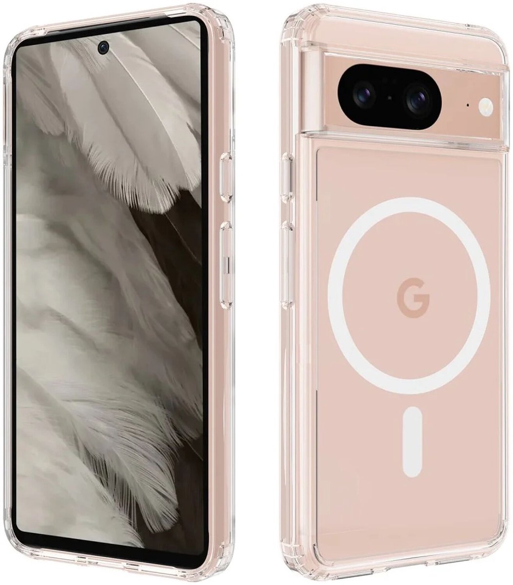 Google Pixel 8 Hoesje met MagSafe Acryl Back Cover Transparant