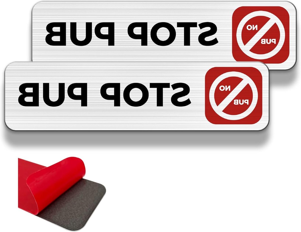 Stopbord voor Publieke Ruimtes - 190 x 50 mm - Waarschuwingsbord, Veiligheid, Instructies