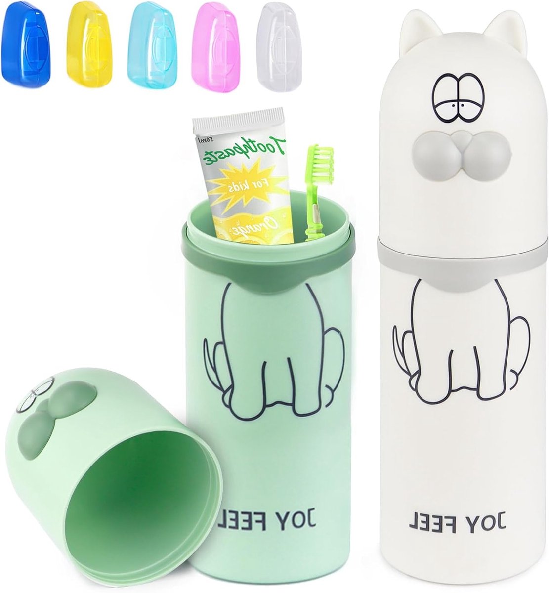 Reis Etui voor Tandenborstels, 2 Stuks, Handige Opbergdoos voor Kids, Plastic Tandenborstelhouder, Ideaal voor Vakantie en Kamperen