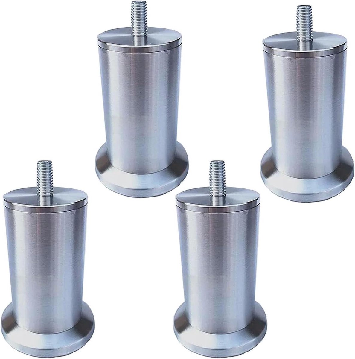 Verstelbare Meubelpoten - Kastpoten Tafelpoten - Meubels Verhogen - Roestvrij Staal - 20 cm - Zilver