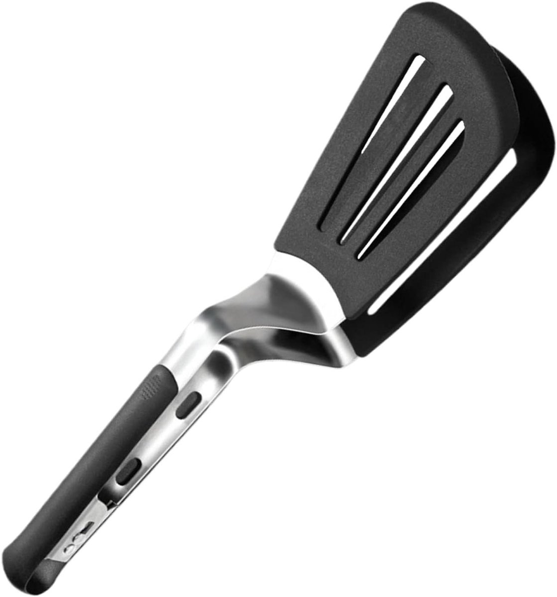 Koken Spatel Tang - Keuken Gadget - Voedsel Draaien - Verbeterde Control Grip - 34.8 cm - Zwart