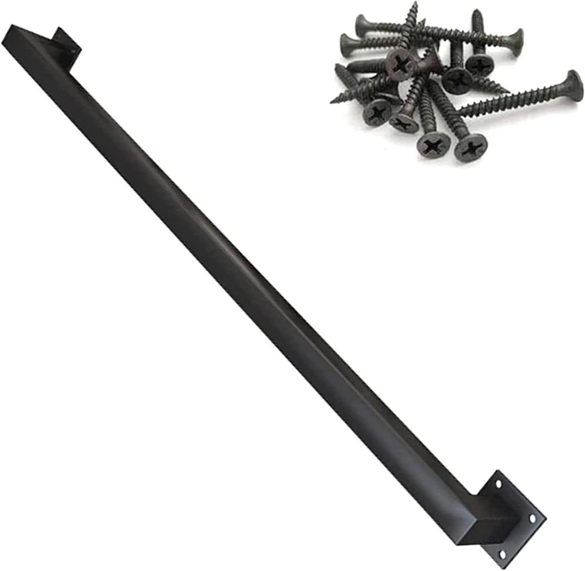 Metalen Leuning - Trapleuning Ijzer - Veiligheid Binnenshuis - Roestwerende Coating - 80 cm - Zwart