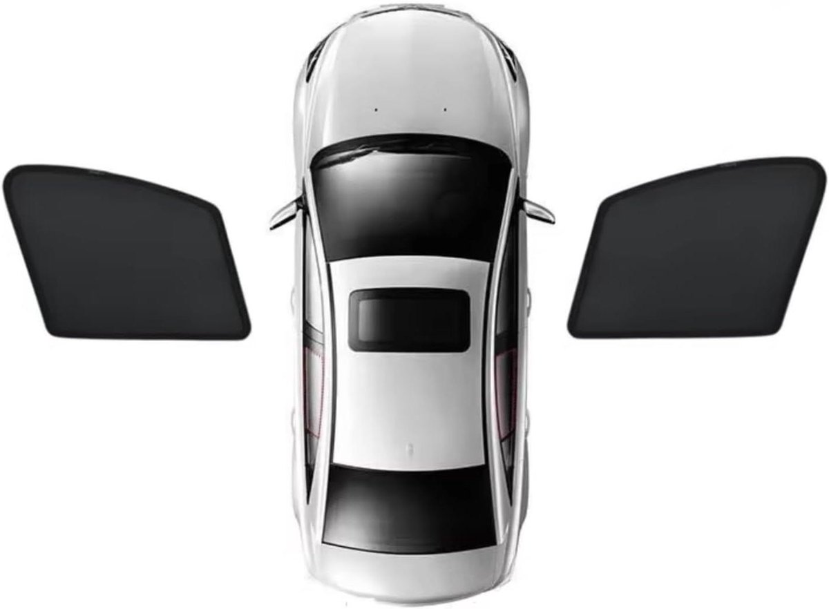 Auto Raamzonwering - Zonnefilters - Bescherming tegen zon - Blokkeert UV-stralen - Set van 2 - Zwart
