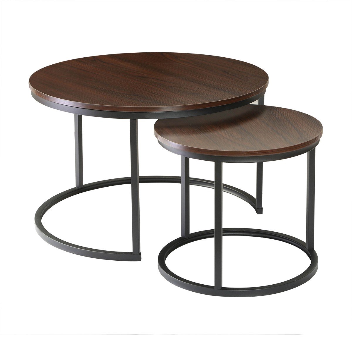 CALICOSY - Set van 2 geneste ronde salontafels 70x70x46cm 45x45x41cm