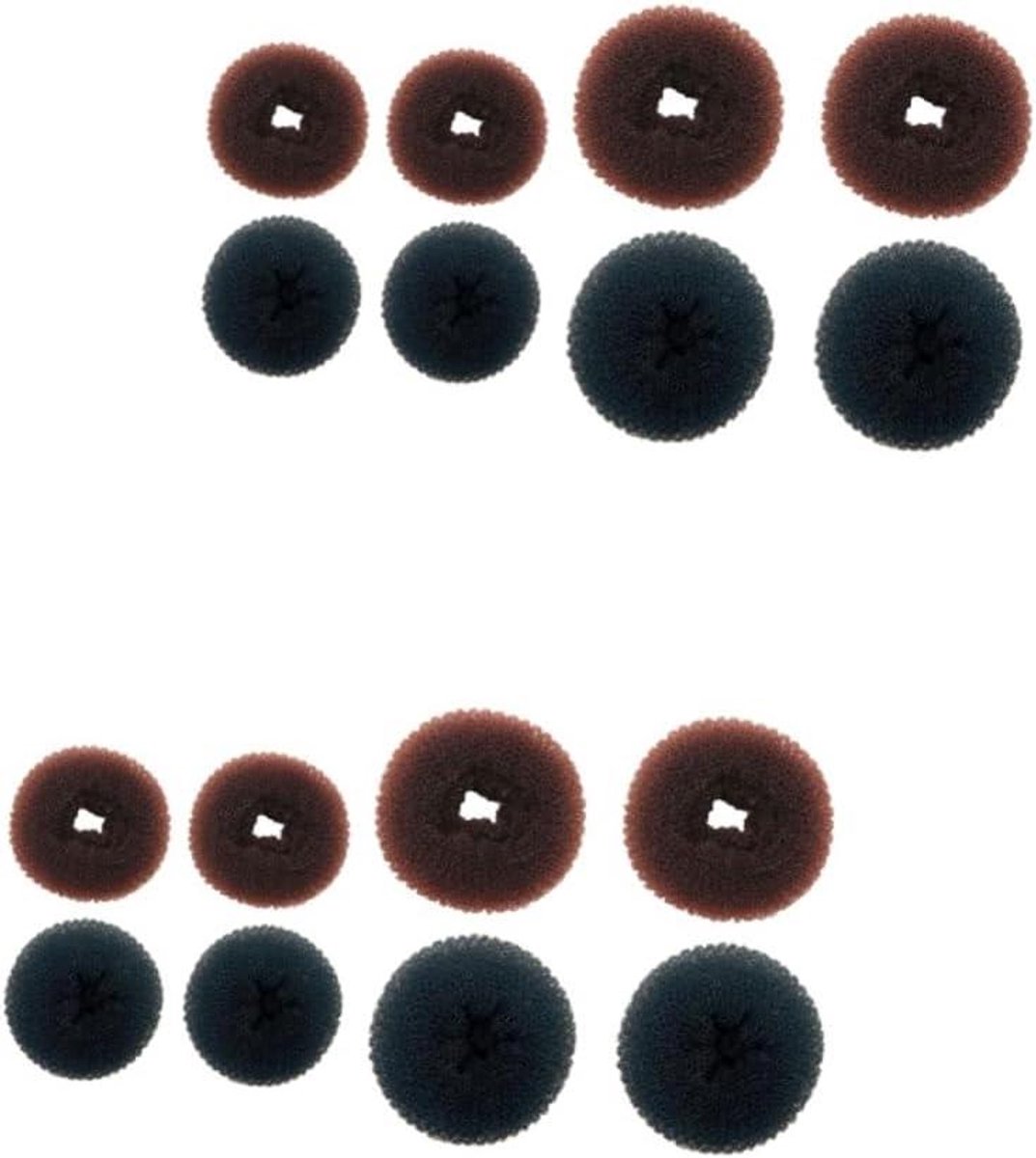 Haar Dutt Set - Haarstyler Tools - Haar Opsteken - Verschillende Maten - 16 Stuks - Zwart Bruin