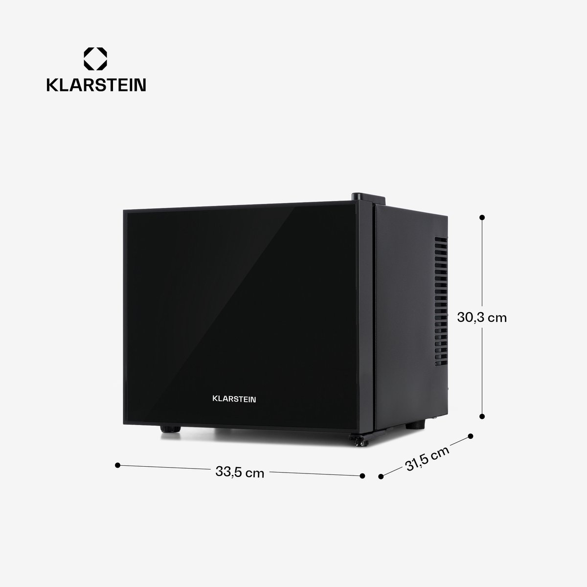 Klarstein Mini-Koelkast Frosty Vrijstaande - 10 Liter - Losse Glazen Bodemplaat - 33dB - Koele Frisheid - Voor Gastkamers Of Slaapkamers - Glansrijk - Thermo-elektrisch Koelsysteem - Spiegelglasdeur - praktisch - Elegant - Zwart – foto 7