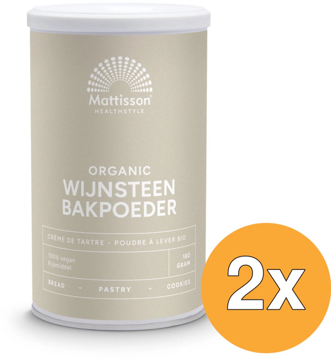2x Mattisson Wijnsteenbakpoeder Bio (180 gr)
