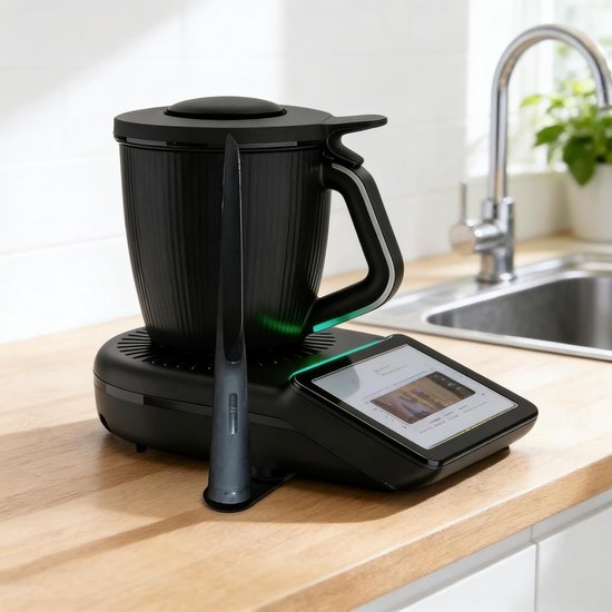 Sliding board voor keuken, glijmat met Teflon slider en uitsparingen, beschermt de weegschaal en vergemakkelijkt het verplaatsen (zwart) - ideaal voor koken en bakken van Merkloos — afbeelding 4