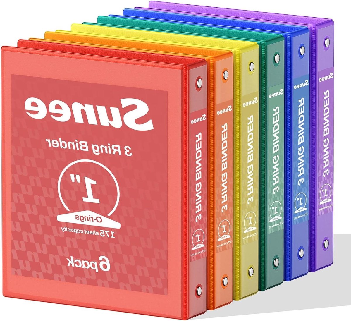 Ringband Mappen - Drie Ringen - Documenten Ordenen - Transparante Hoes - 6 Stuks 1 Inch - Klassiek Assortiment