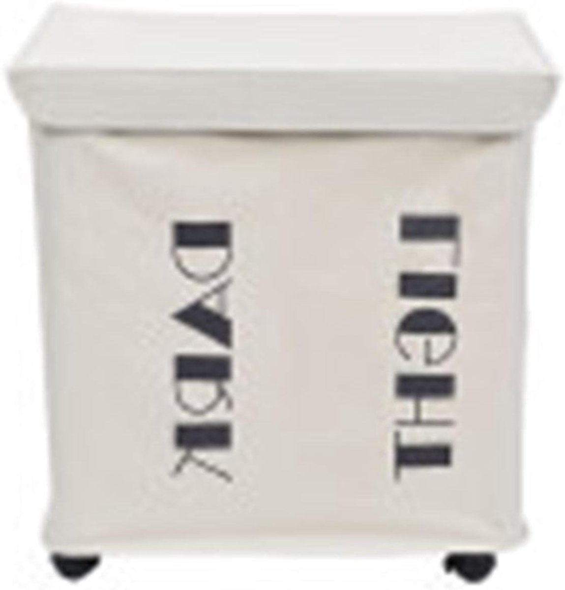 Opvouwbare wasmand Kleding opberger Kleding sorteren Met wielen 55 x 36 x 60 cm Wit