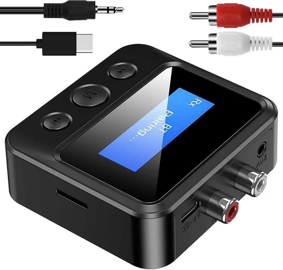 Audio Adapter - Zender Ontvanger - Draadloze Muziek - Bluetooth 5.3 - 10 Meter Bereik - Zwart