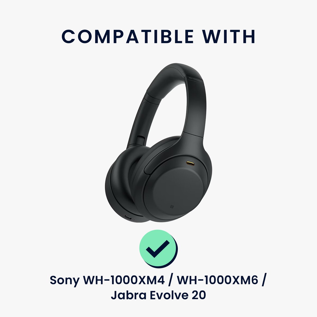 kwmobile Neopreen hoes voor koptelefoon WH-1000XM4 / WH-1000XM6 / Jabra Evolve 20 - Case voor koptelefoon - Reistas zakje voor headphones - Zachte beschermhoes Over-Ear marineblauw