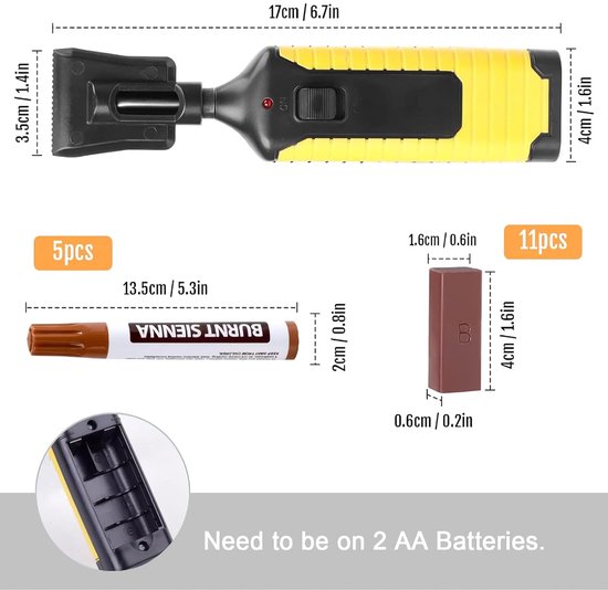 Laminaat Reparatieset - Houtreparatie Kit - Vloer Herstellen - Waterdicht Overschilderbaar - 11 Houttinten - Meerdere Kleuren — afbeelding 2
