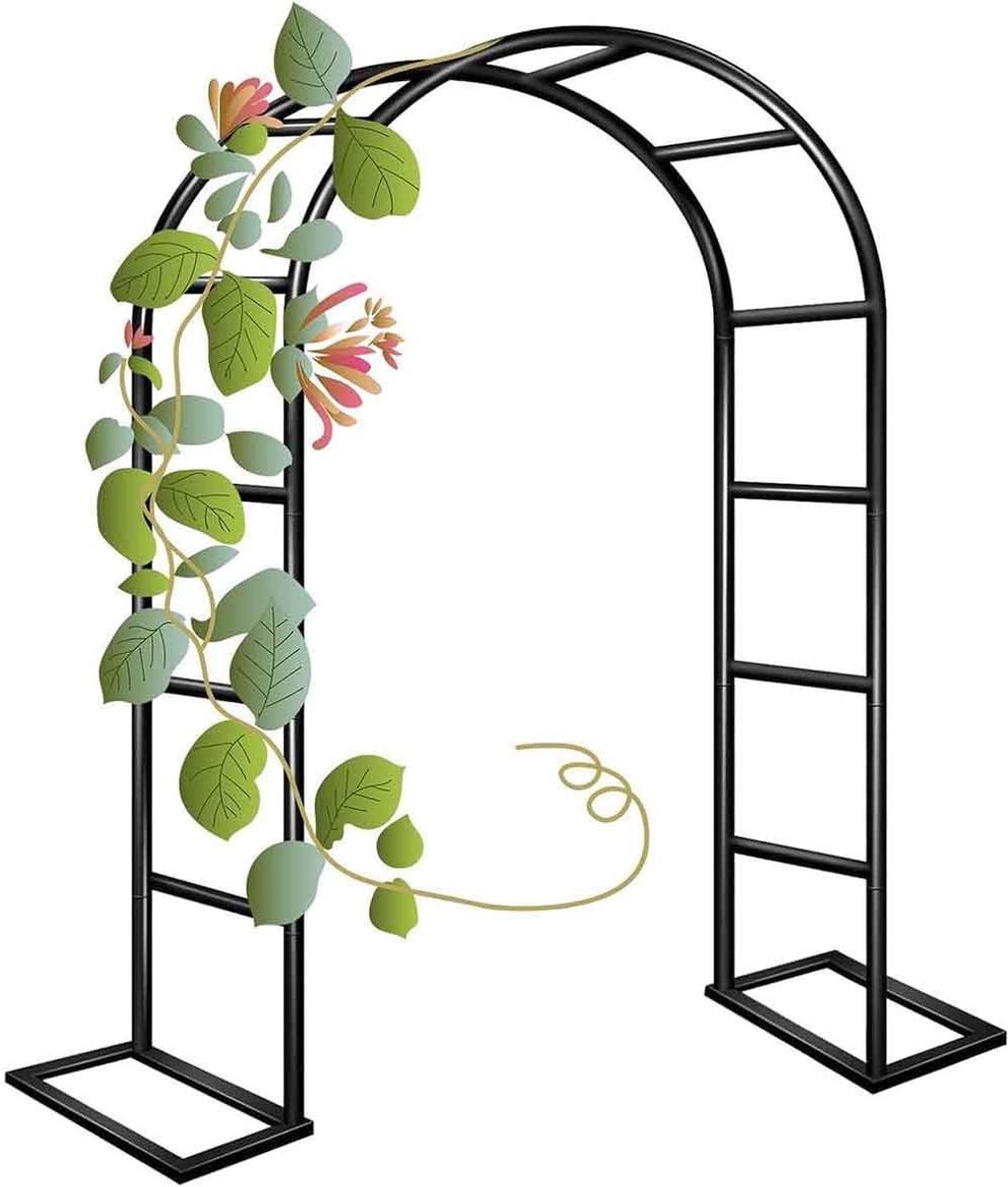 Rozenboog Tuinboog - Metalen Pergola - Klimplanten Ondersteunen - Twee Installatie Methoden - 3 Meter Breed - Wit