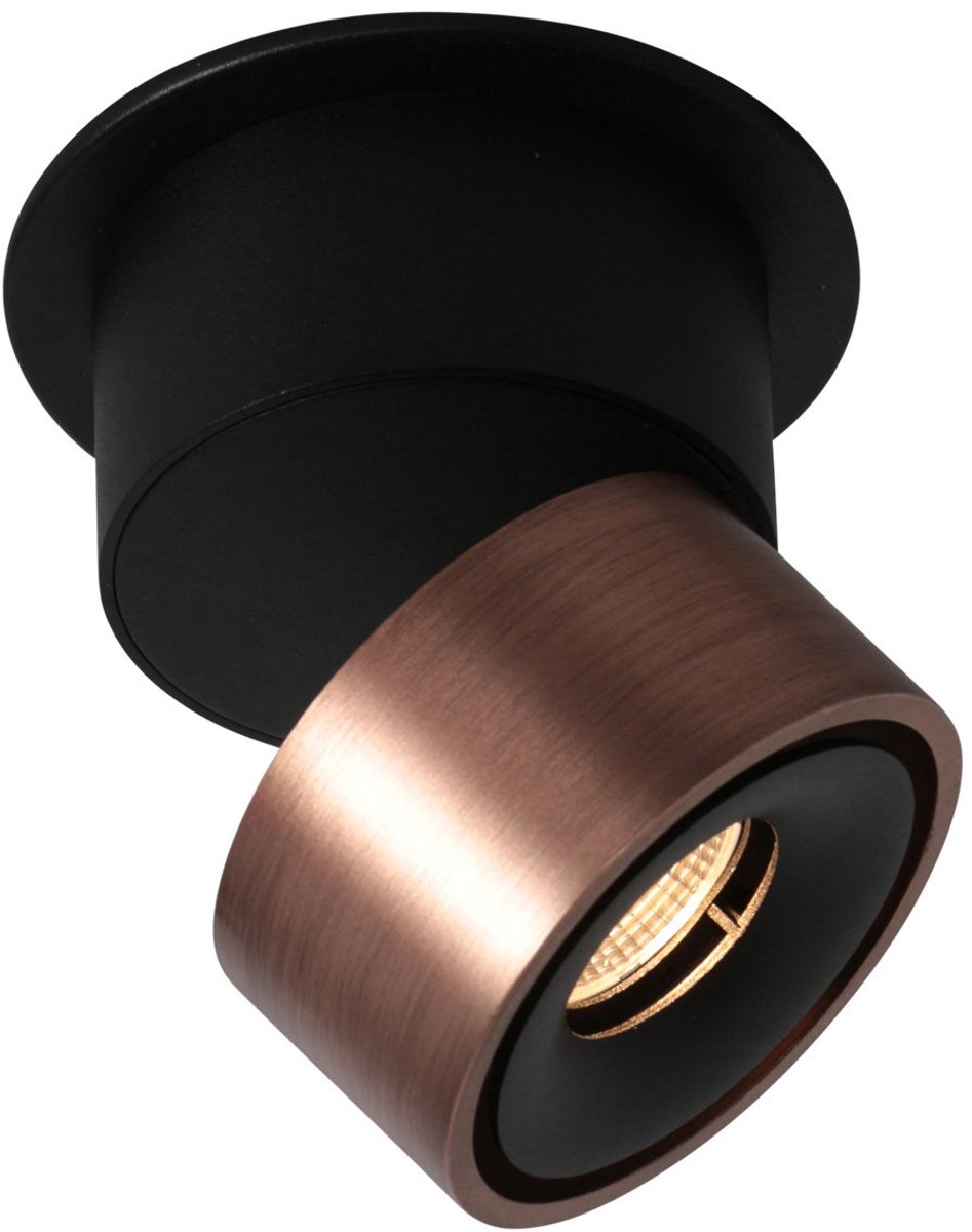 Bronzen 1 lichts spot Fez 2673BR dimbaar draaibaar en kantelbaar, moderne stijl, metaal, voor binnengebruik, merk Mexlite
