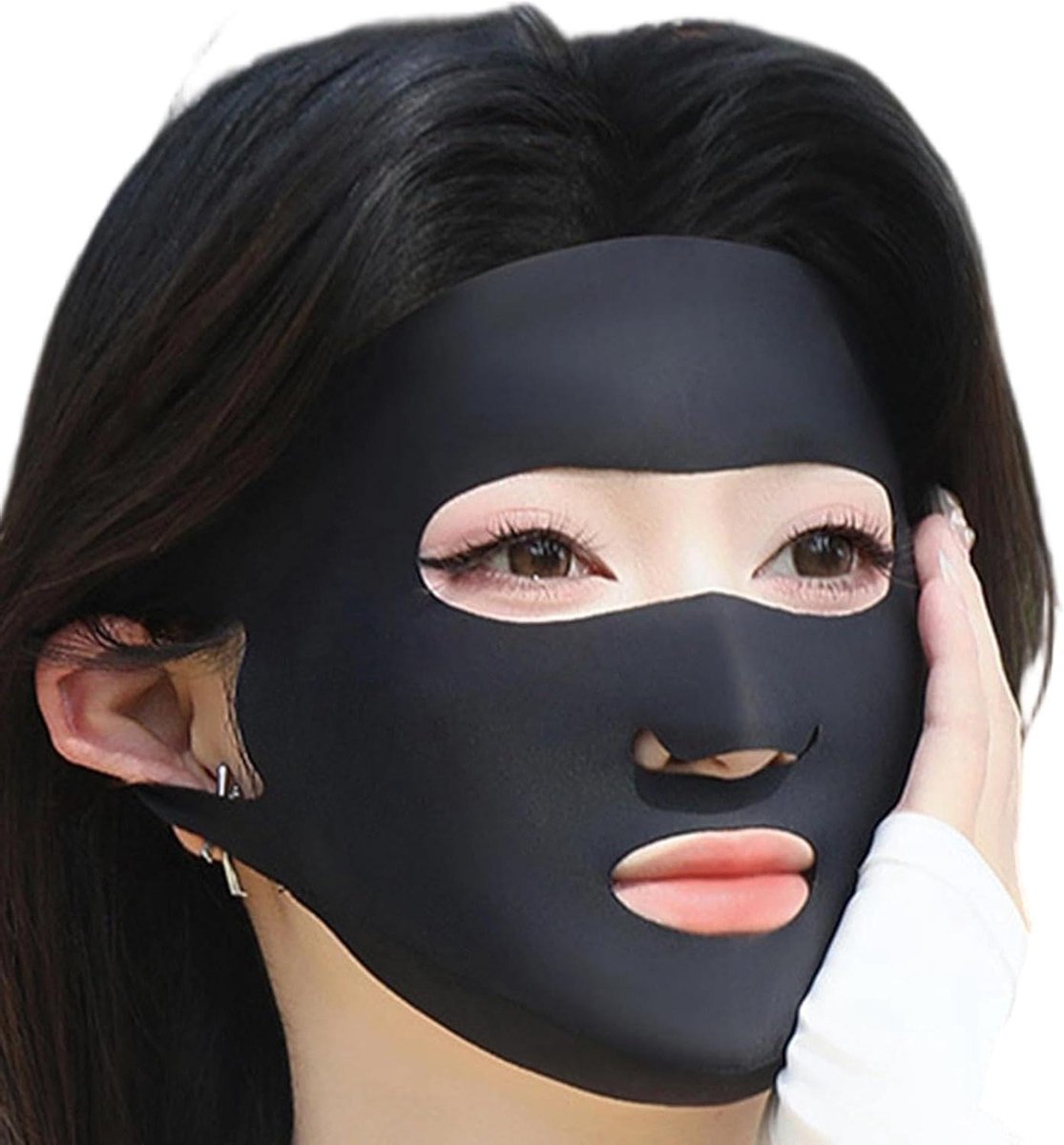 Gezichtsbedekking Zon - Ademend masker - Buitenactiviteiten - UV-bescherming - One size - Zwart