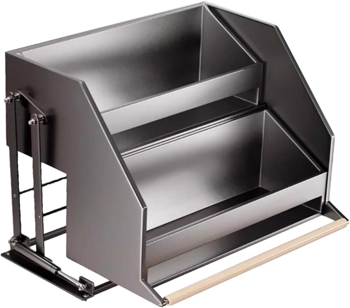 Uittrekbaar Rek - Kast Organizer - Keuken Opbergen - Twee Niveaus - 30cm - Grijs