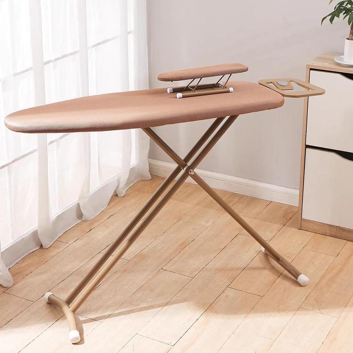 Strijkplank - Vouwrek - Kleding Strijken - Verstevigd Stabiel - 145 cm - Bruin