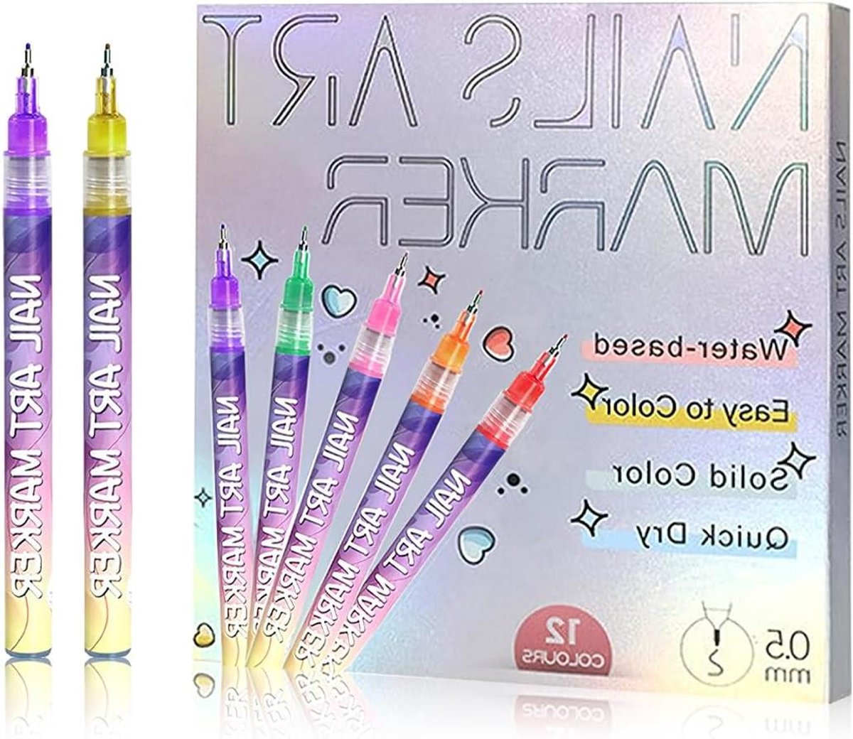 Nagelkunst Pennen - Dotting Tools - DIY Nail Art - Precisie Punt - 12 Stuks - Multicolor