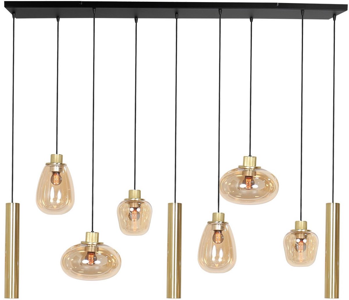 Steinhauer Hanglamp Reflexion L 140cm B 25cm 9 Lichts 3797 Messing