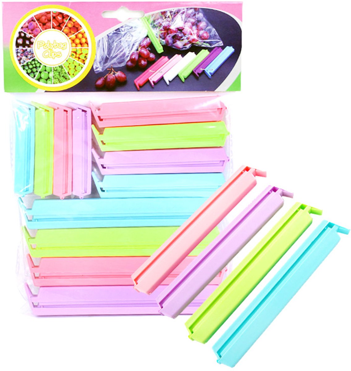 36 sluitclips, zaksluitclips, plastic clips, herbruikbare keukensluitclips