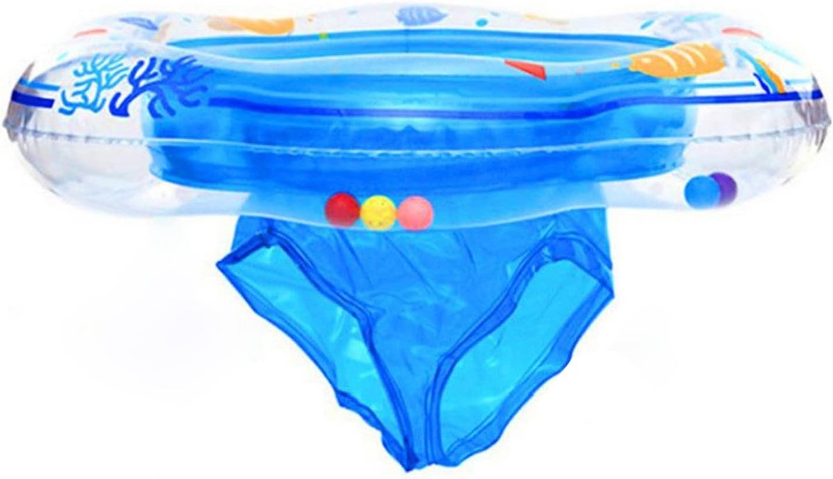 Zwemring met zitting, opblaasbaar speelgoed met dubbele airbags, zwemhulp voor peuters/kinderen van 6 tot 36 maanden, te gebruiken met toezicht van volwassenen (52 cm, blauw)