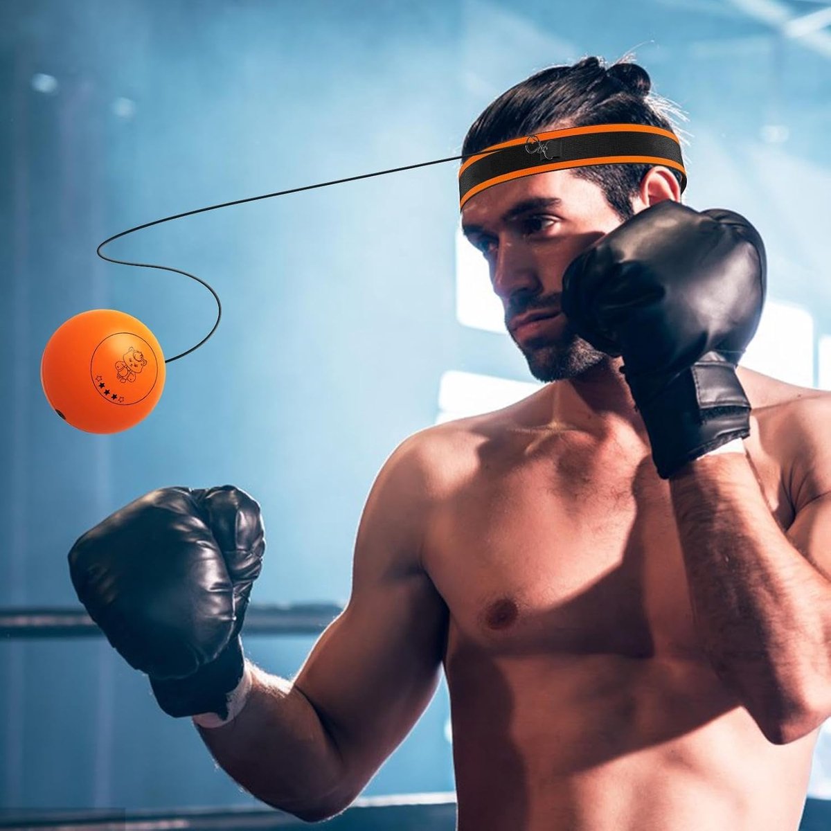 Boks Reflexbal - Hoofdband Trainer - Reactie Training - Adaptief Hulpmiddel - Verstelbaar - Oranje