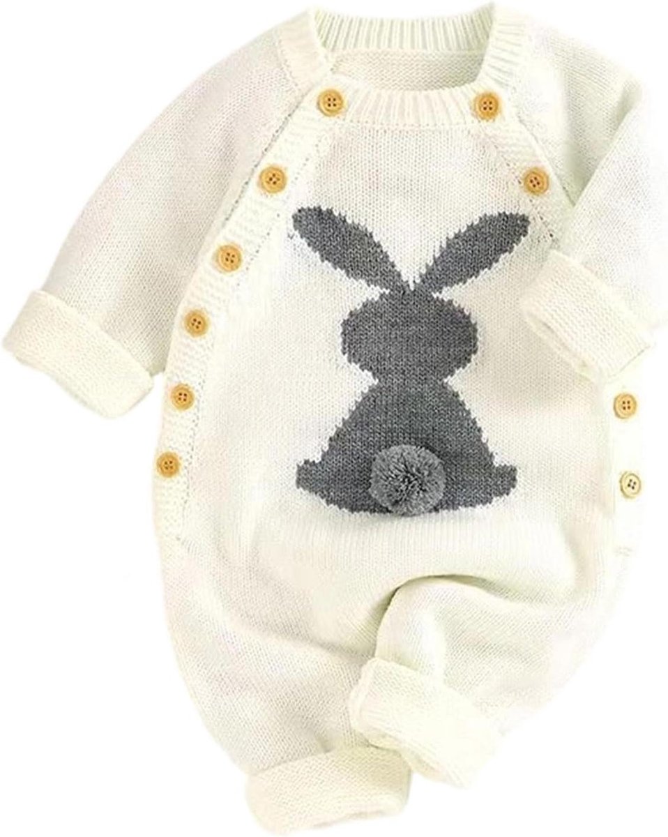 Baby Jumpsuit - Babykleding Romper - Pasgeboren Feest - Gebreid Bunny Design - 35 x 35 x 2 cm - Multicolor