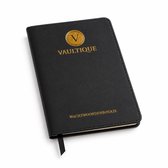 Vaultique SecureBook - Wachtwoordenboekje - A6 Pocket Formaat - Luxe PU Leer - Zwart