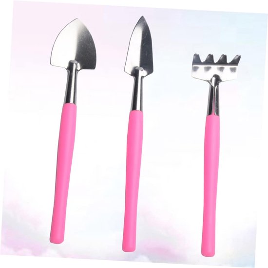 Tuingereedschap Set - Mini Schep Hark - Bloemen Planten - Ijzeren Constructie - 75 g - Roze van Tuingereedschap. — afbeelding 3