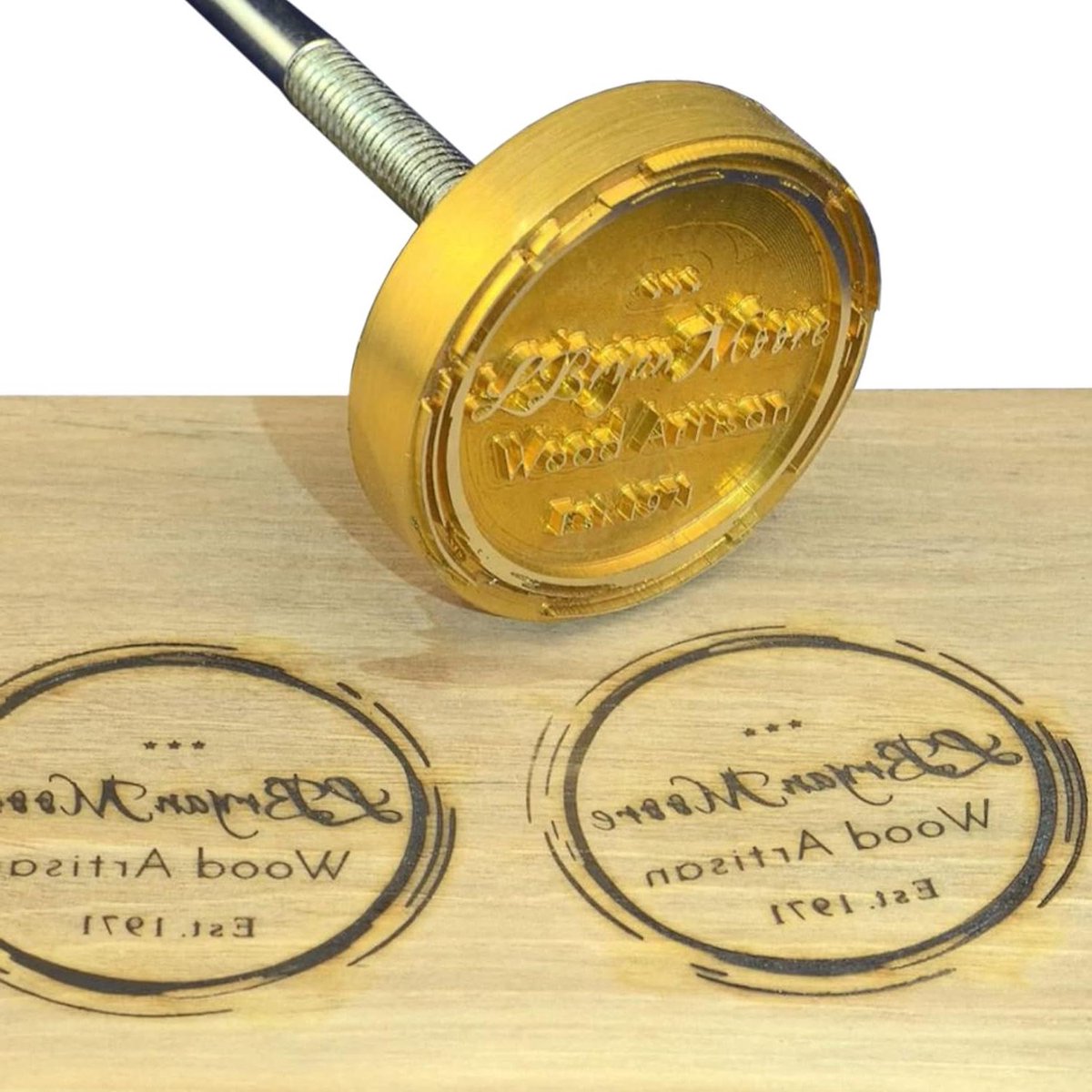 Hout Brandijzer - Gepersonaliseerde Stempel - Eigen Logo Branden - Aanpasbare Messing Kop - 4.5x4.5 Inch - Niet Van Toepassing